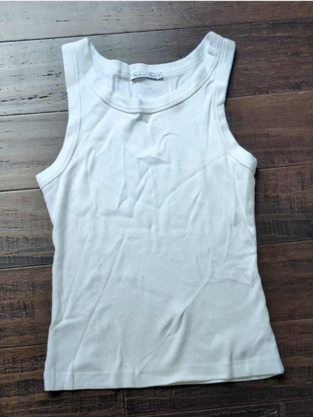 Michael Stars White Ribbed Tank Top One Size. Medium